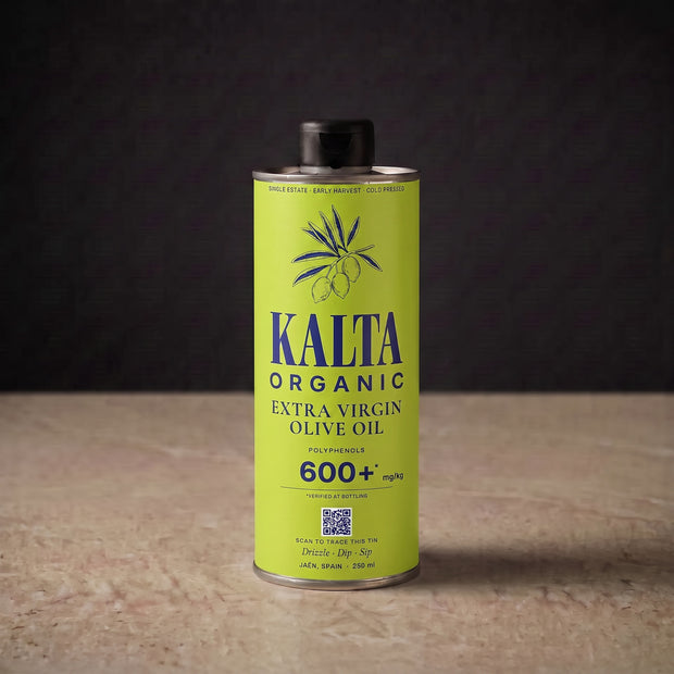 KALTA 600 — 250ml tin of organic single-origin Picual extra virgin olive oil